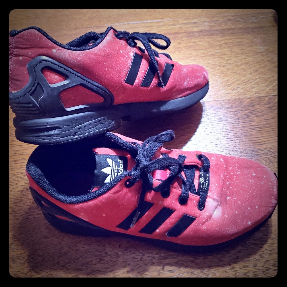 EUC Adidas Torsion ZX Flux Red Black Men's 7